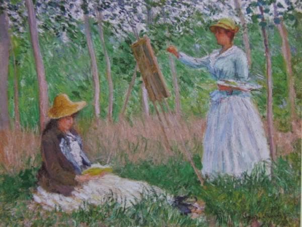 クロード・モネ、「ジヴェルニーの林」、希少な画集より、新品高級額・額装付