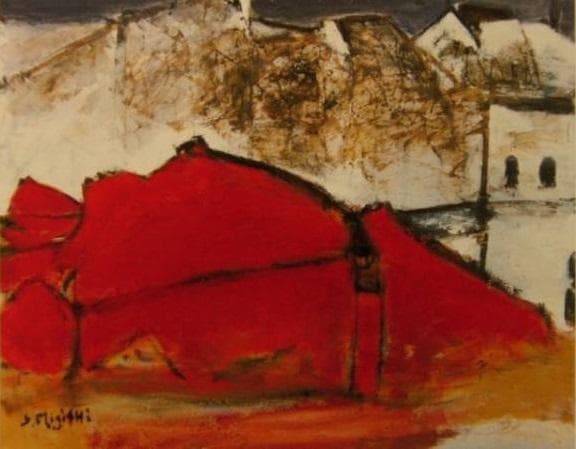三岸節子、【グアディスにて】、希少な大判額装用画集より、美品、新品額装付