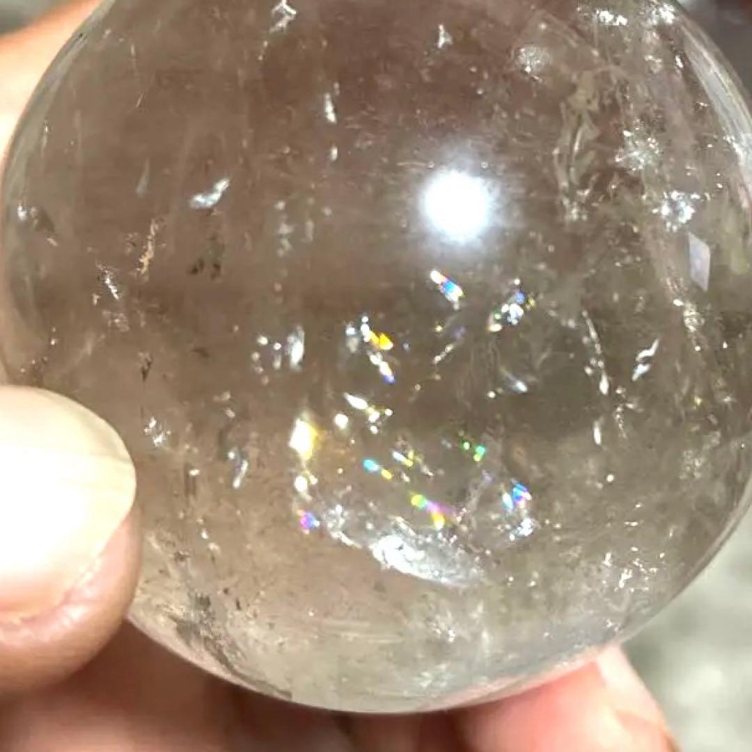 超希少✨虹入り大玉レムリアンシードスモーキー285g　スフィア　丸玉