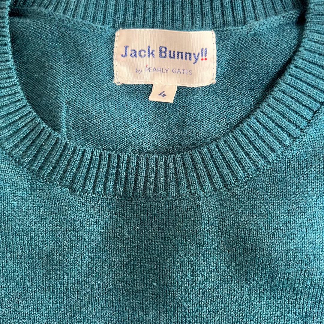 JACK BUNNY ジャックバニー クルーネック ニットグリーン レディース