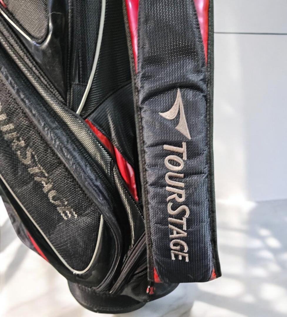 送料無料/美品　TourStage キャディバッグ BLACKｘRED
