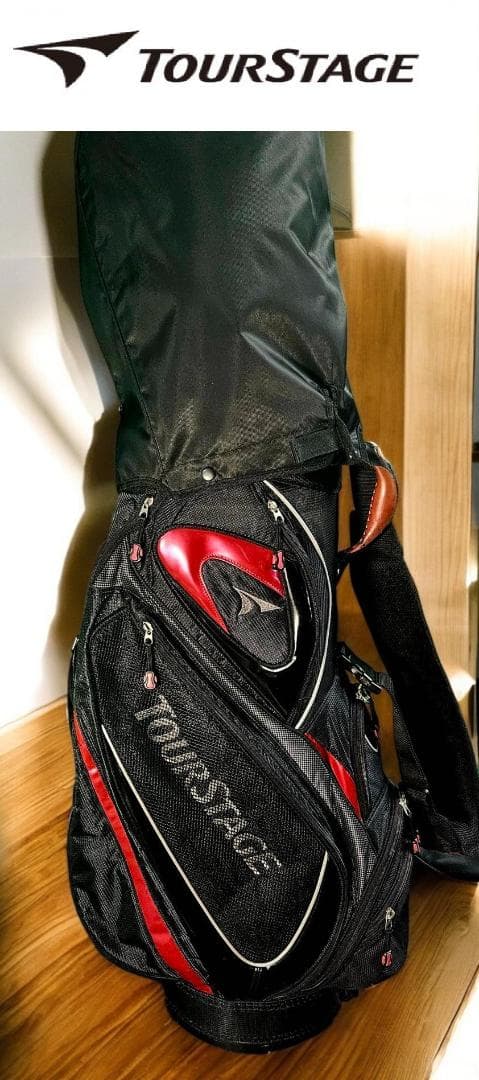 送料無料/美品　TourStage キャディバッグ BLACKｘRED