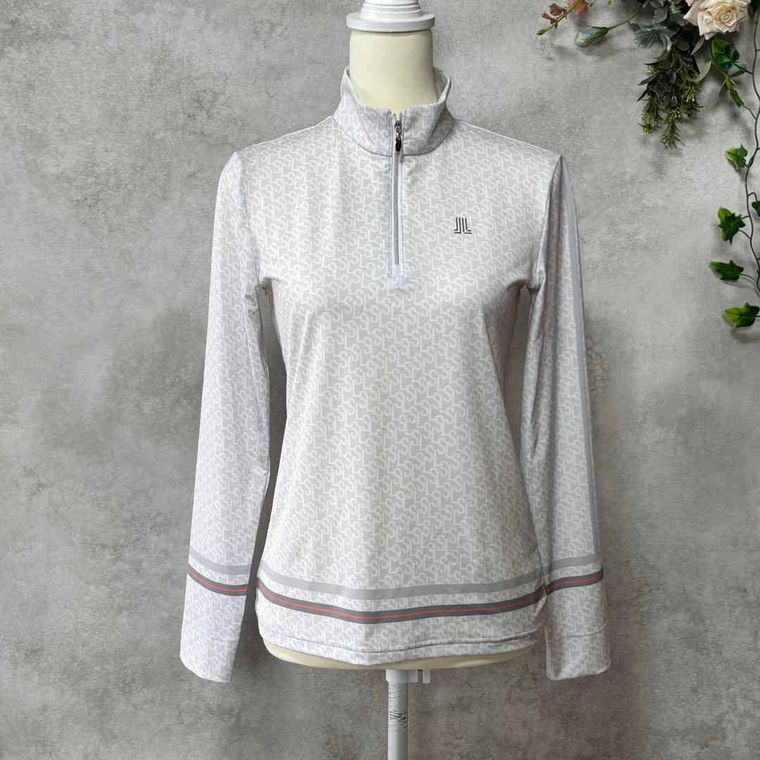 【新品】ランバン スポール 総柄プリントジップアップ長袖シャツ