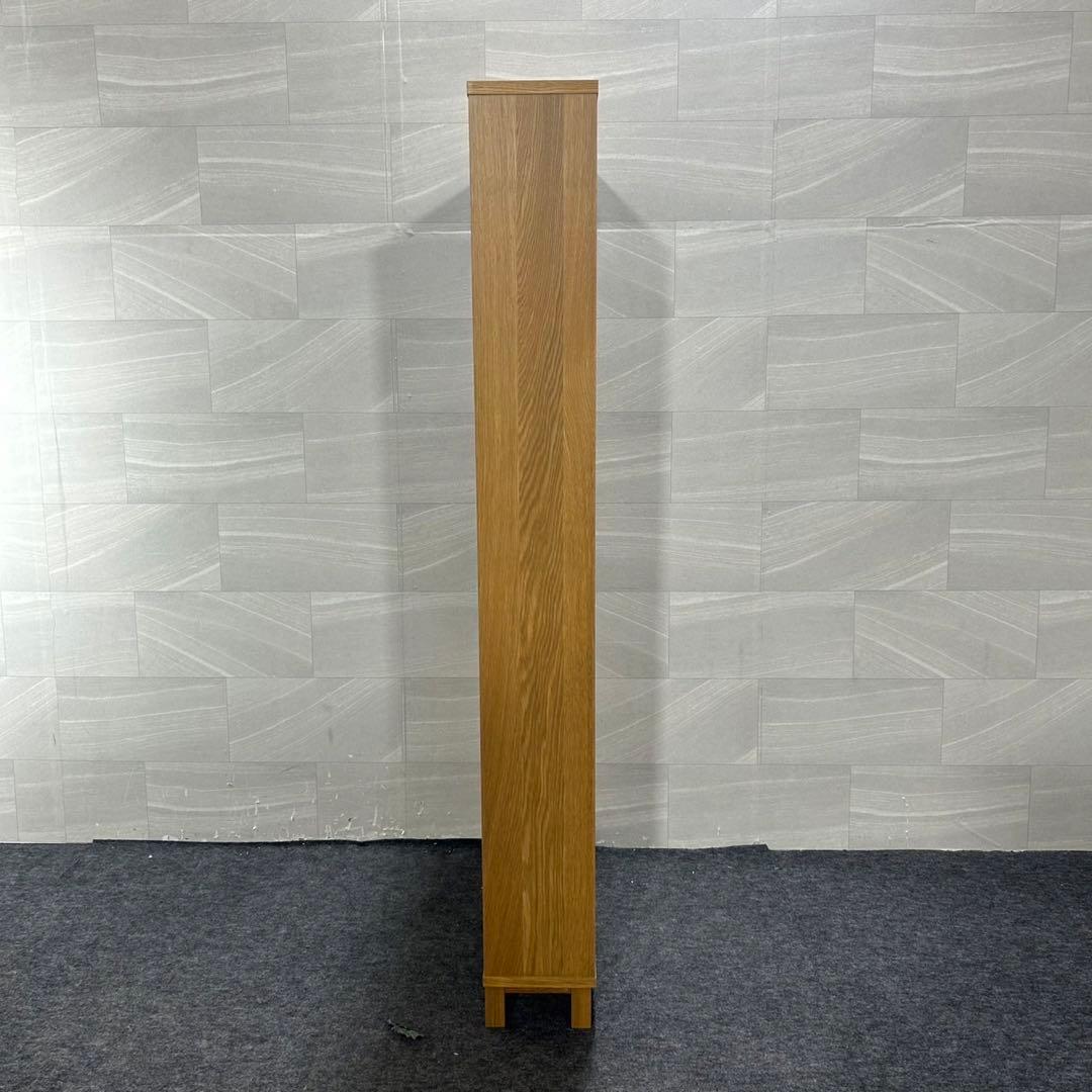無印 オーク材薄型ラック ワイド大 奥行22cm 本棚 幅80cm d3769