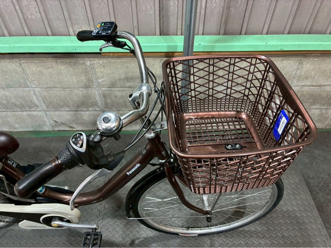 №8634電動自転車パナソニック ビビDX 26インチ　ブラウン