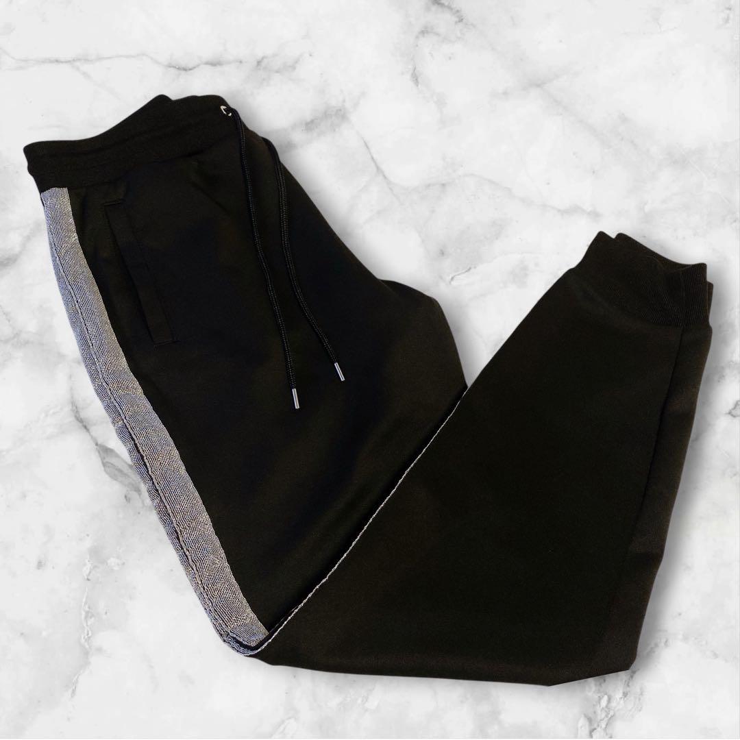 GUESS セットアップ M/L 黒 サイドライン ジャージ上下