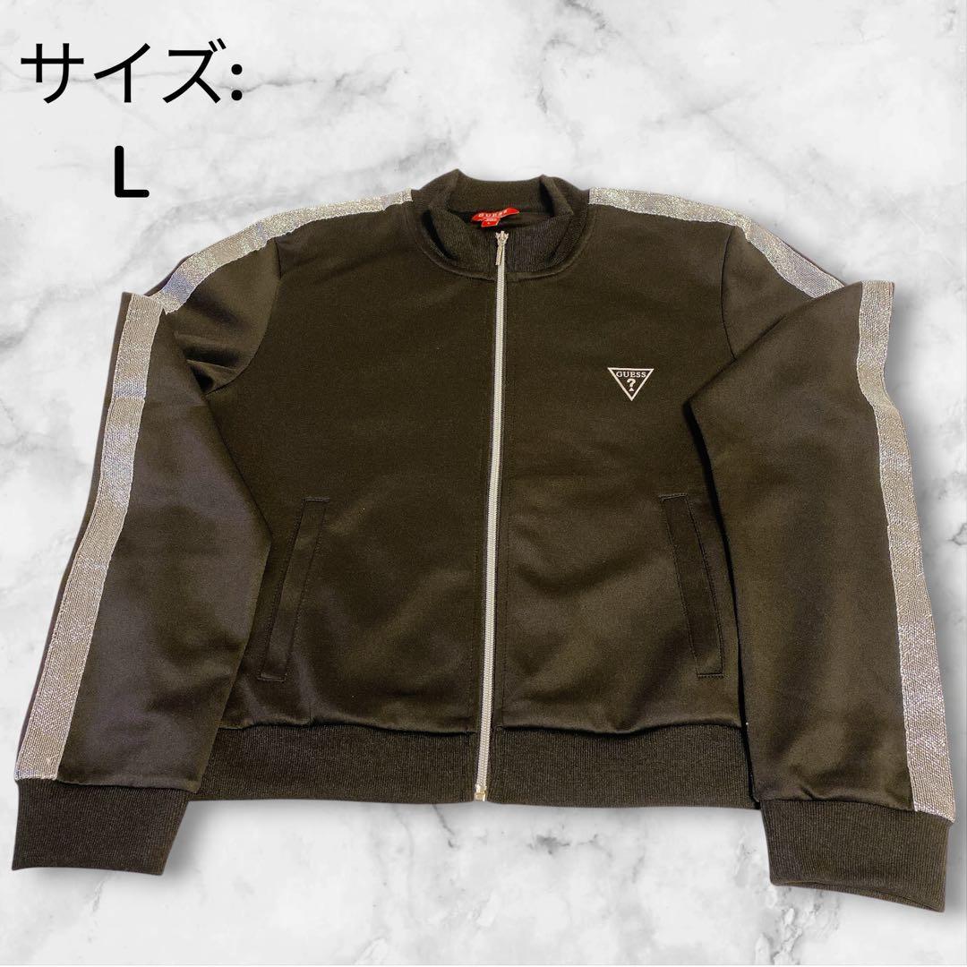 GUESS セットアップ M/L 黒 サイドライン ジャージ上下