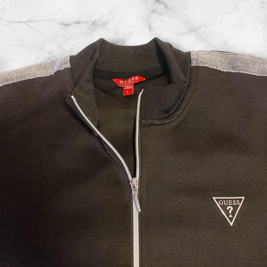 GUESS セットアップ M/L 黒 サイドライン ジャージ上下