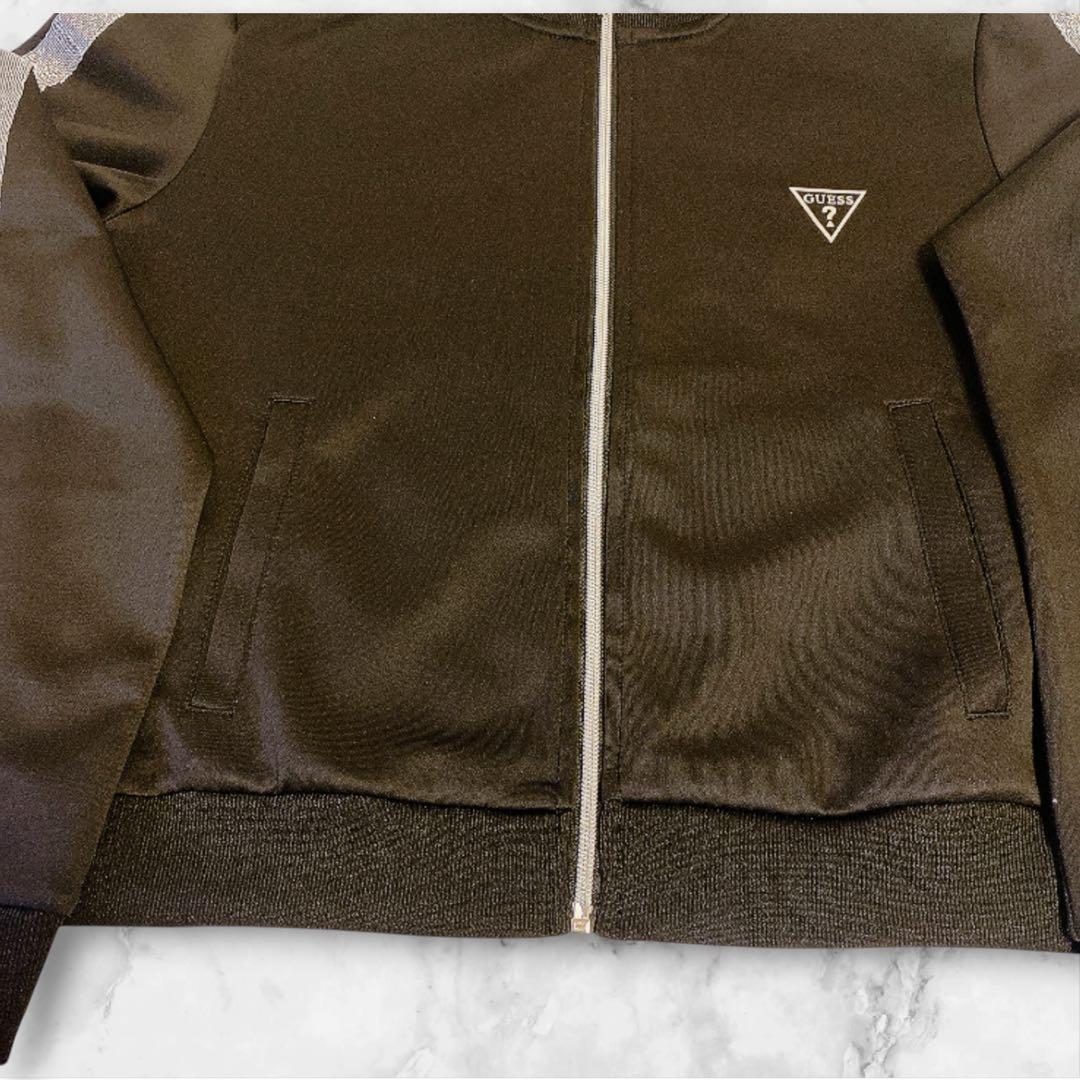 GUESS セットアップ M/L 黒 サイドライン ジャージ上下