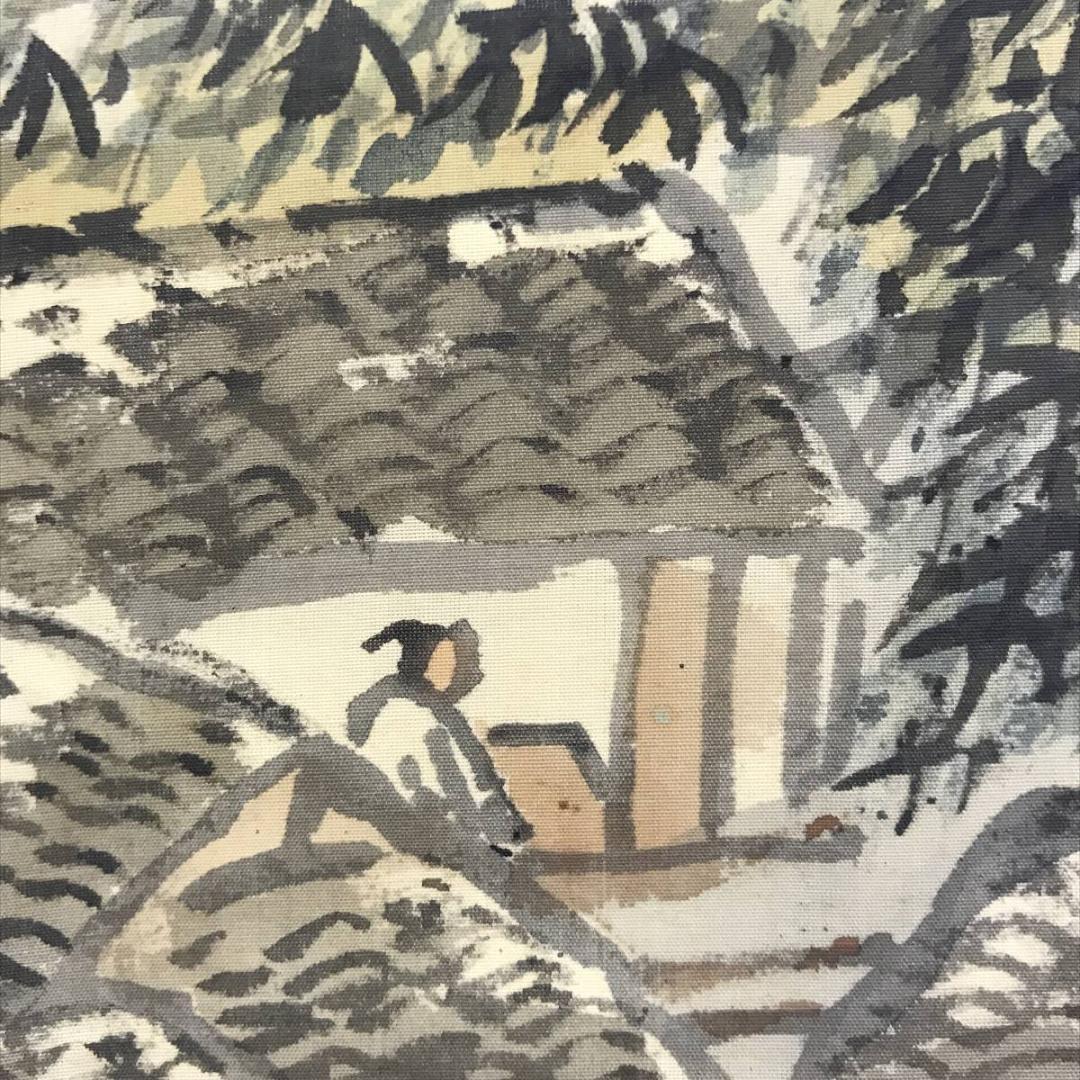 真作/竹村秋峰/山水人物画賛/山水図/掛軸/名家伝来/AE-116