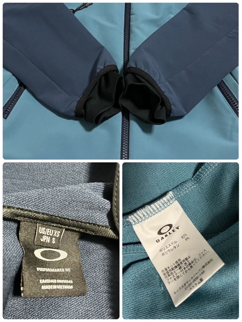 OAKLEY オークリー　ジップアップ　パーカー　ストレッチ　デカロゴ　Ｓサイズ