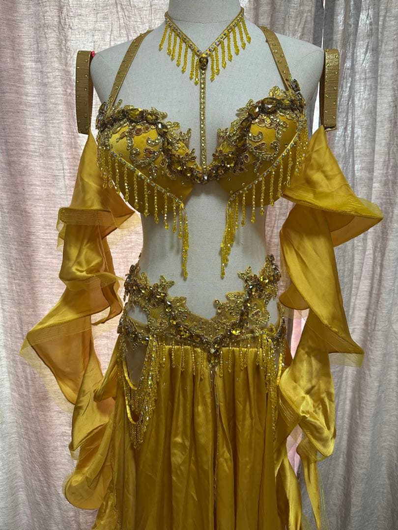 <春節祭>波　オーダー豪華衣装　新品　ベリーダンス　4点セット