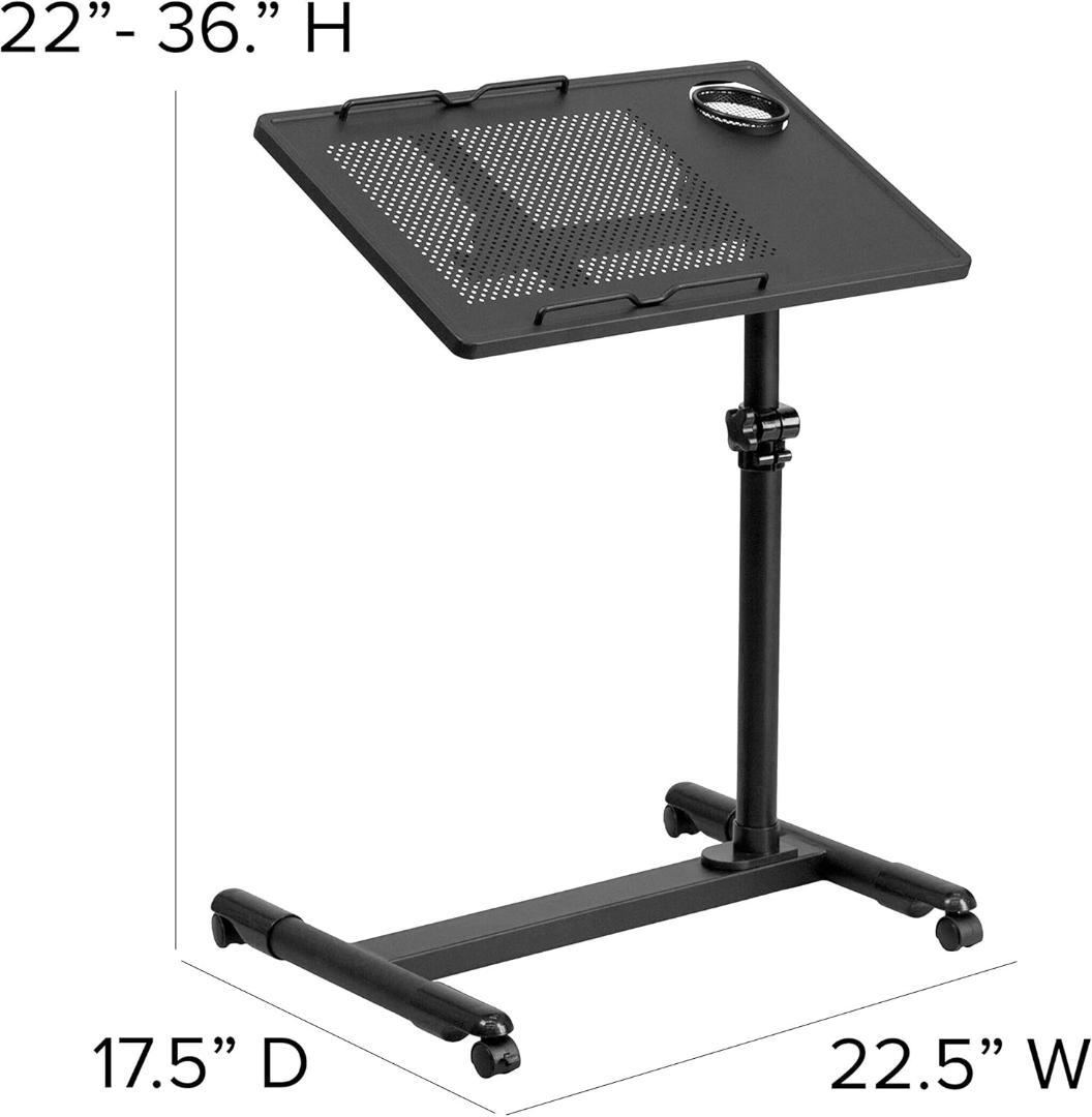 Flash Furniture Macon ブラック 高さ調節可能 スチール製