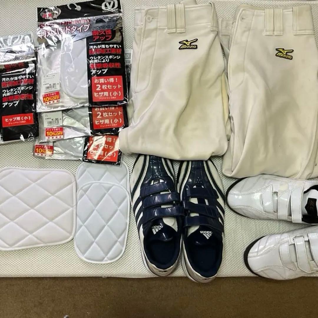 野球　ミズノ　ズボン　S 160 靴　おまけ付き　ZETT adidas
