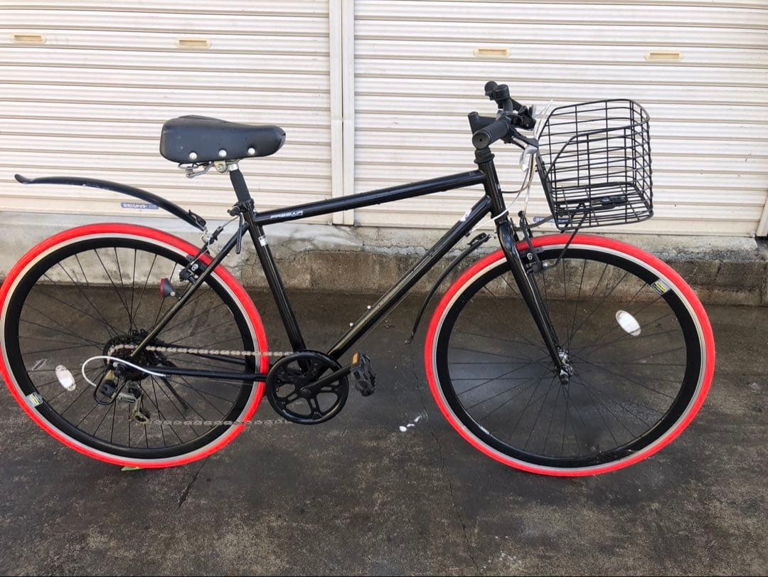 FREE AIR自転車クロスバイクシマノ式外装6段変速ブラックボディー