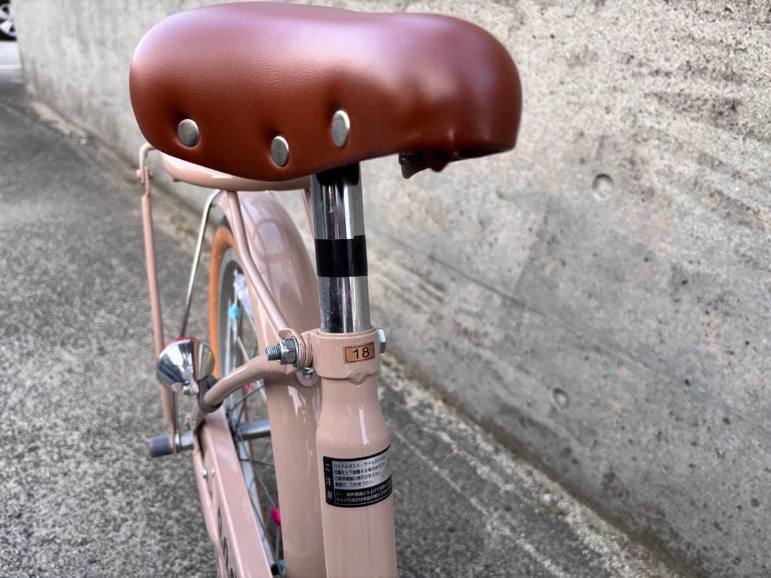 18インチ a.n.d 子供用自転車 ベージュ 前カゴ付き