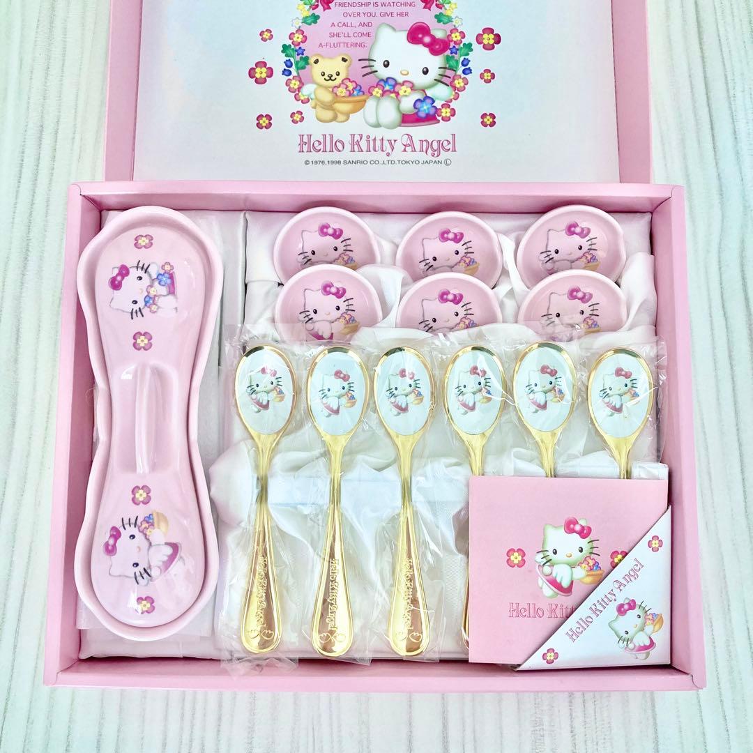 ★未使用！スプーンセット レトロハローキティ エンジェル 希少 1998年当時物