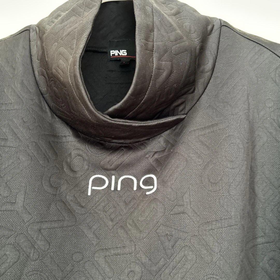 【PING】ピンMr.PING アルファベットシャドー柄 長袖トレーナー