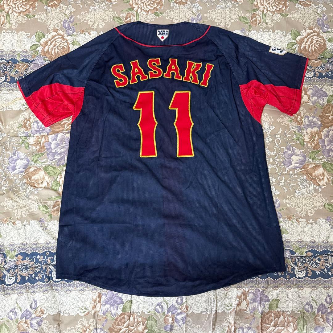 侍ジャパン 佐々木朗希選手 ビジターユニフォーム Lサイズ 刺繍ワッペン付