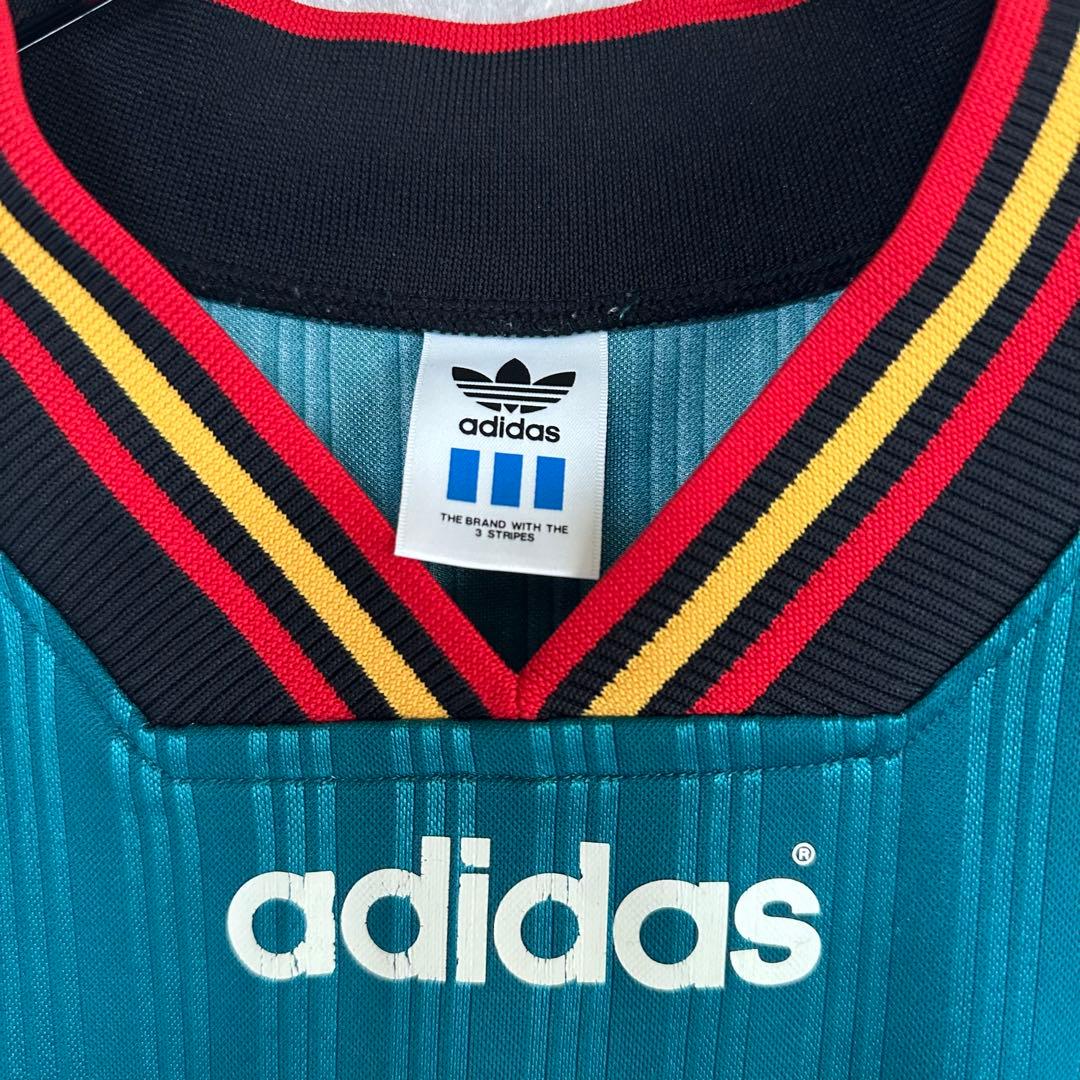 90s adidas BBV サッカーシャツ ティール　メンズ　L相当