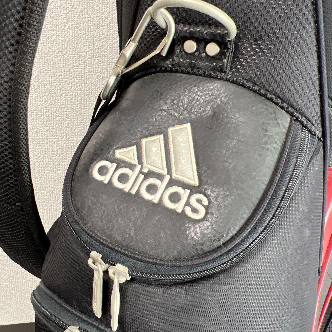 アディダス ゴルフ キャディバッグ 9型 5分割 ブラック×レッド adidas