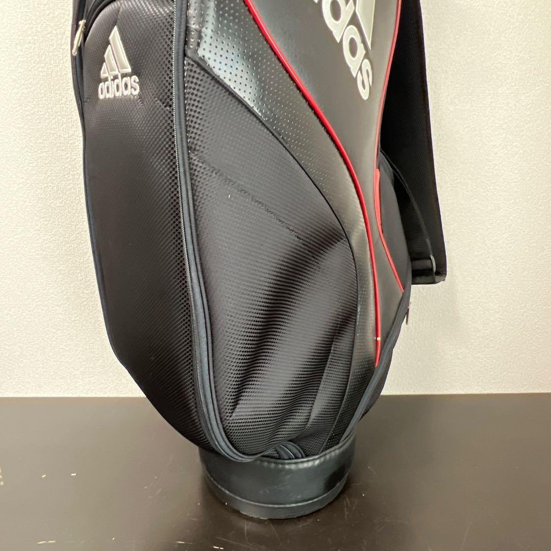 アディダス ゴルフ キャディバッグ 9型 5分割 ブラック×レッド adidas