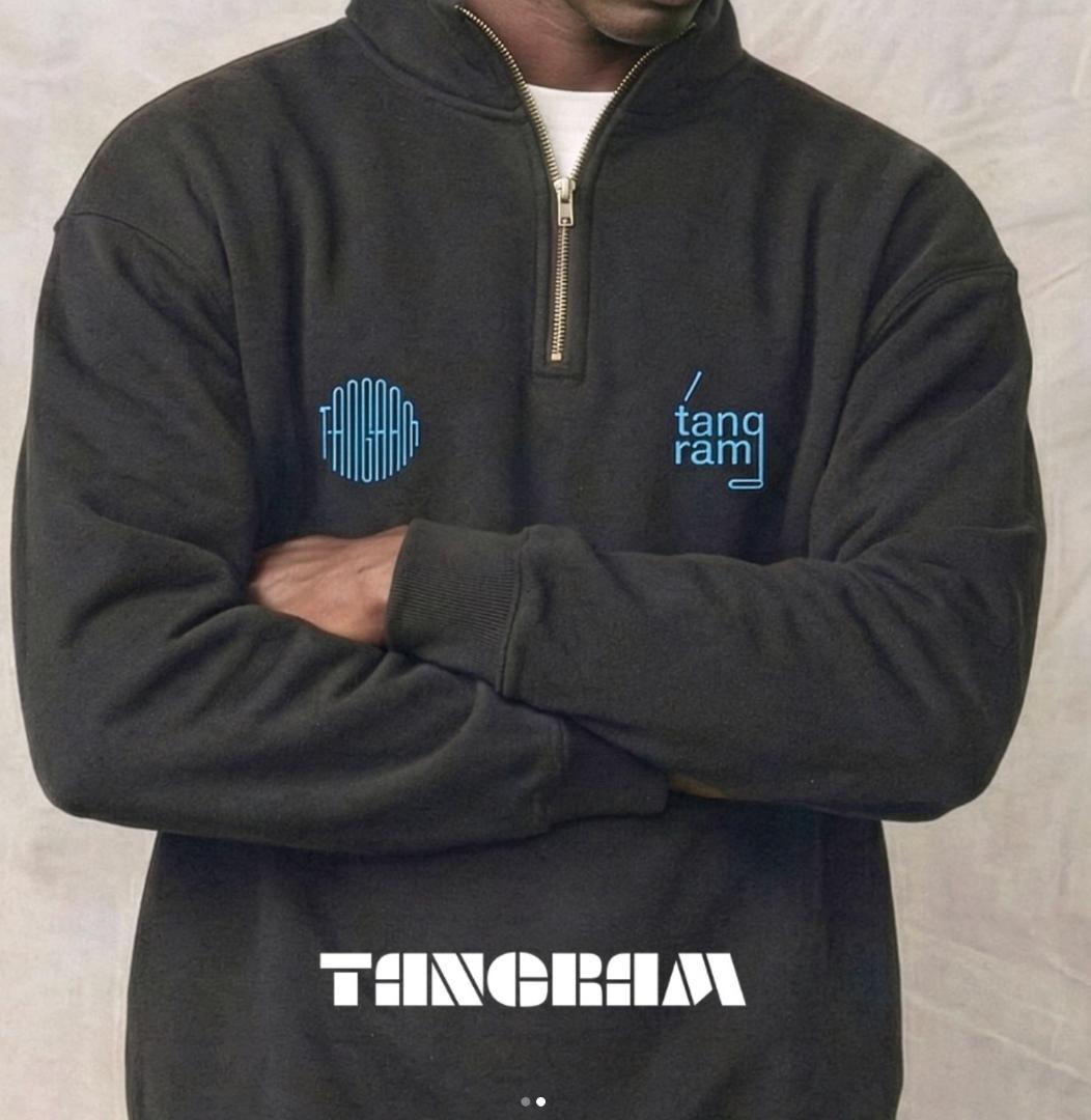 新品 TANGRAM 26ss LOGO HALFZIP SWEAT BLU