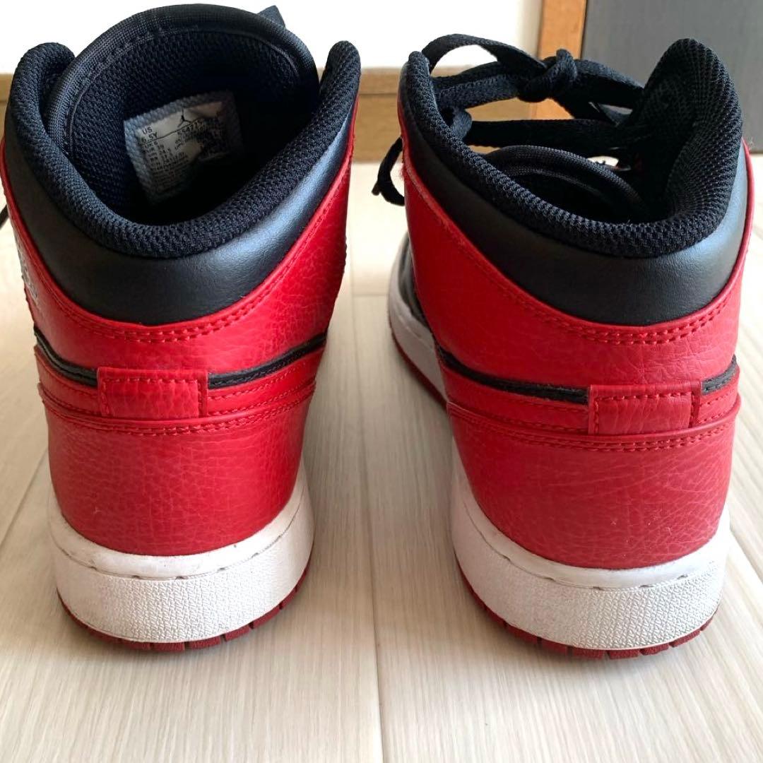ナイキAir Jordan 1 MID ブレッド赤黒　NIKEエアージョーダン