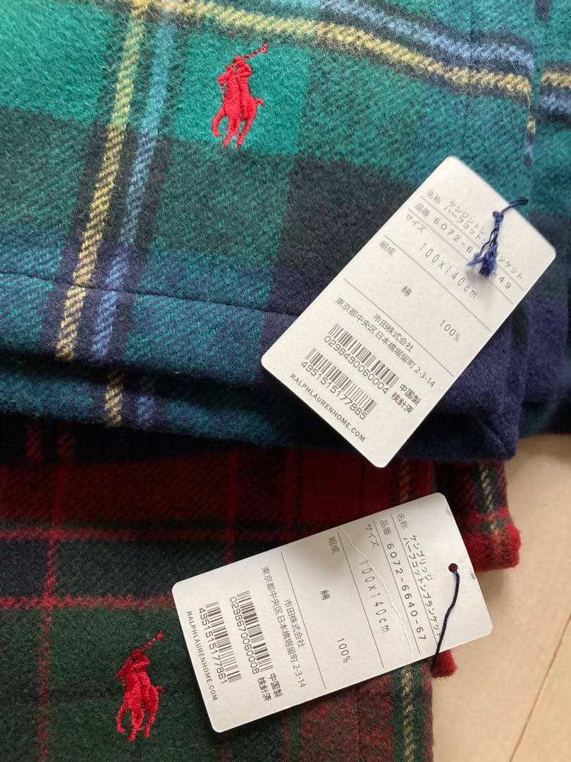 【新品★Ralph Lauren】ペア★タータンチェック ブランケット★ラルフ