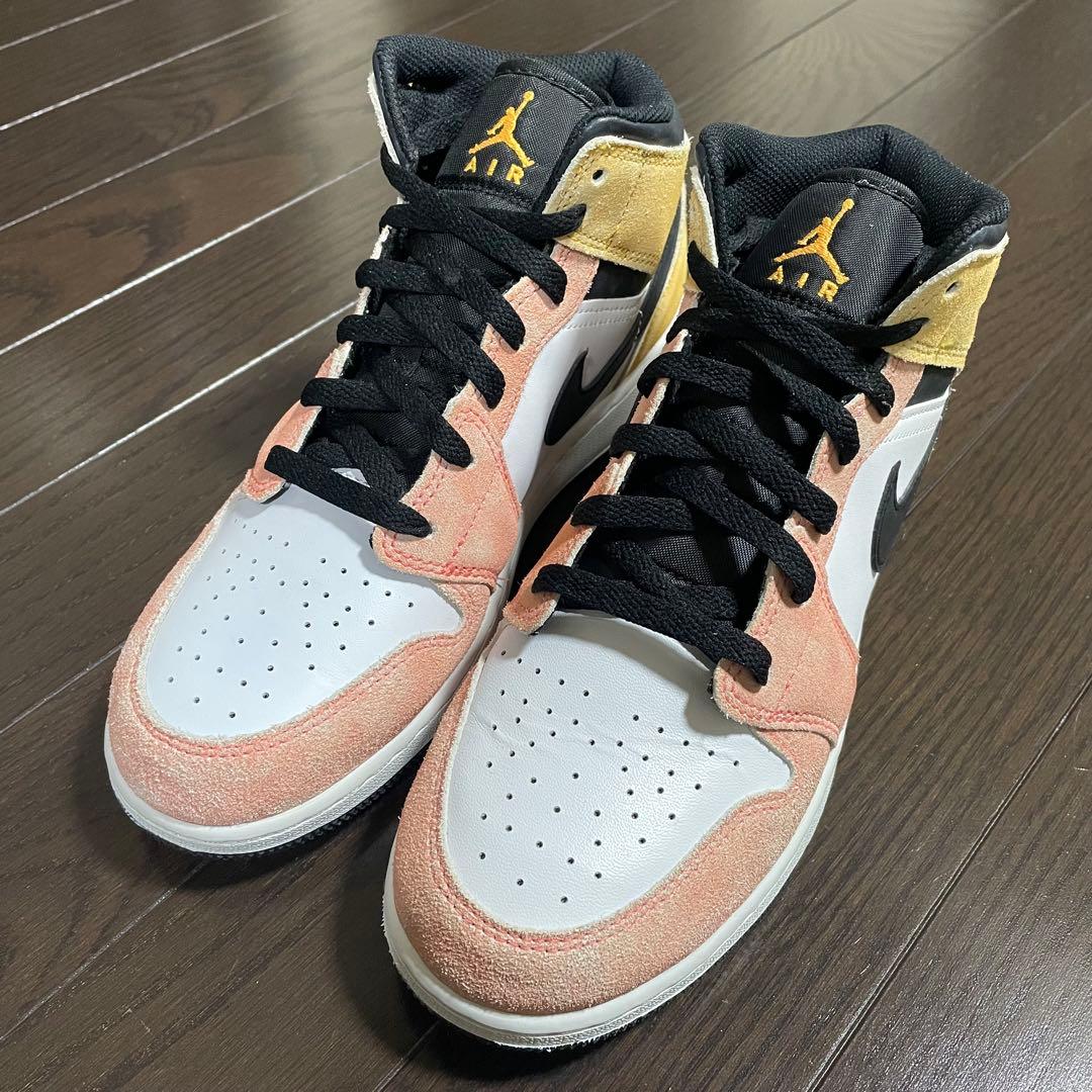 美品 Nike GS エアジョーダン1 Mid Flight Club 25cm