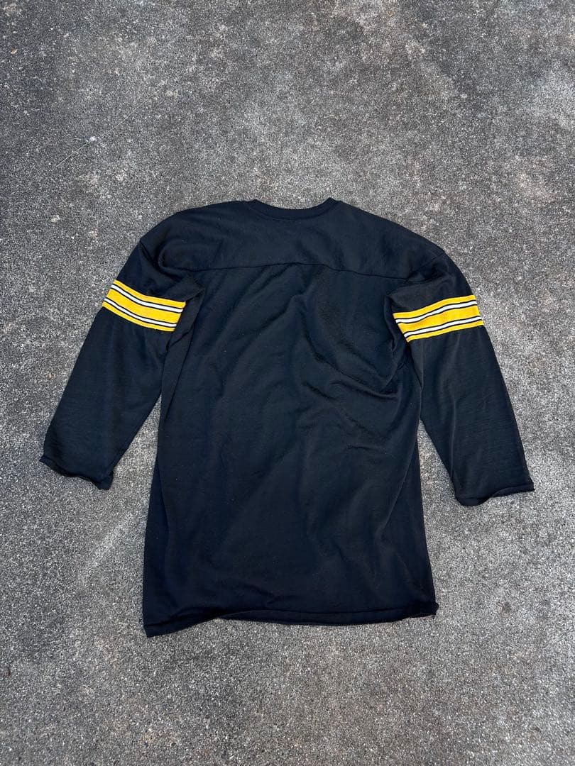 70s フットボール t 黒×黄色　vintage football