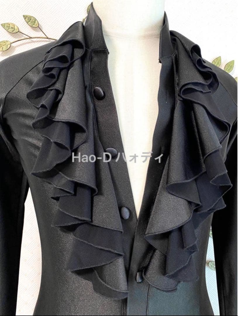 Hao-D★社交ダンス★ラテン★メンズ★新品★シャツ★フリル襟★M★ハオディ