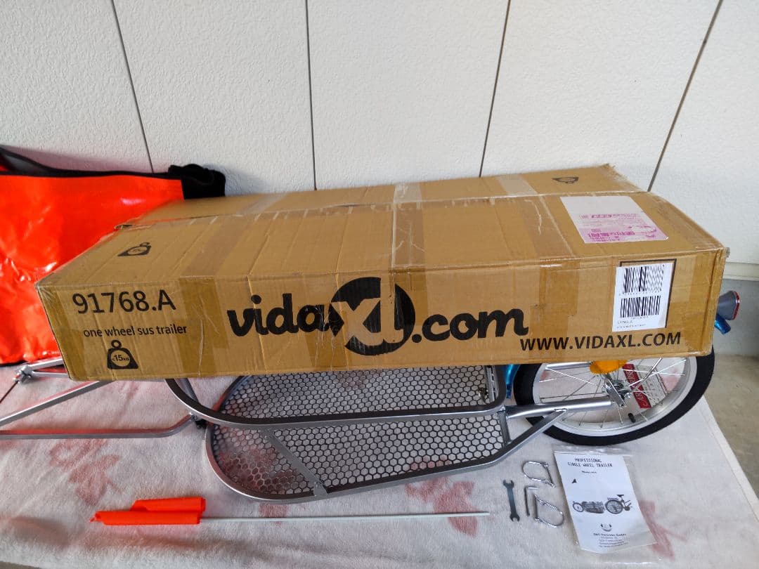 vidaxl 一輪車トレーラー 91768.A シルバー