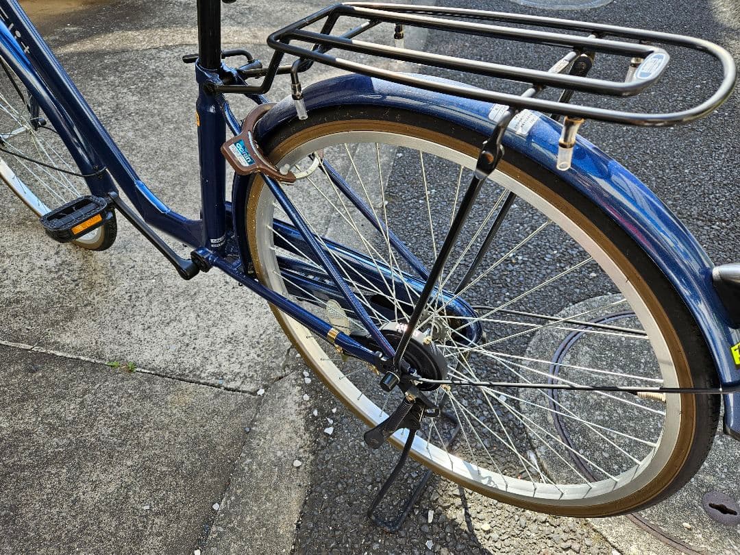 自転車 葛飾区 シティサイクル ネイビー 26型 2024年6月購入品 カゴ付