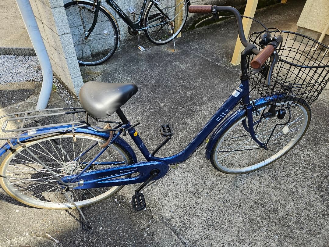 自転車 葛飾区 シティサイクル ネイビー 26型 2024年6月購入品 カゴ付