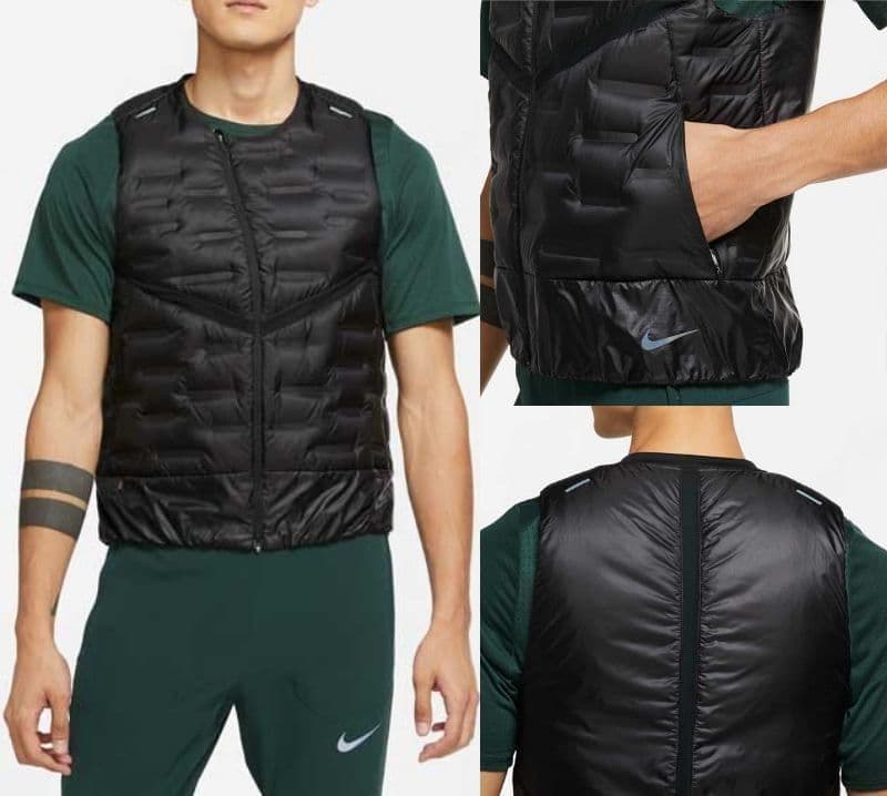 残少 XXL ナイキ エアロロフト リアルダウンベスト ランニング ゴルフ 黒