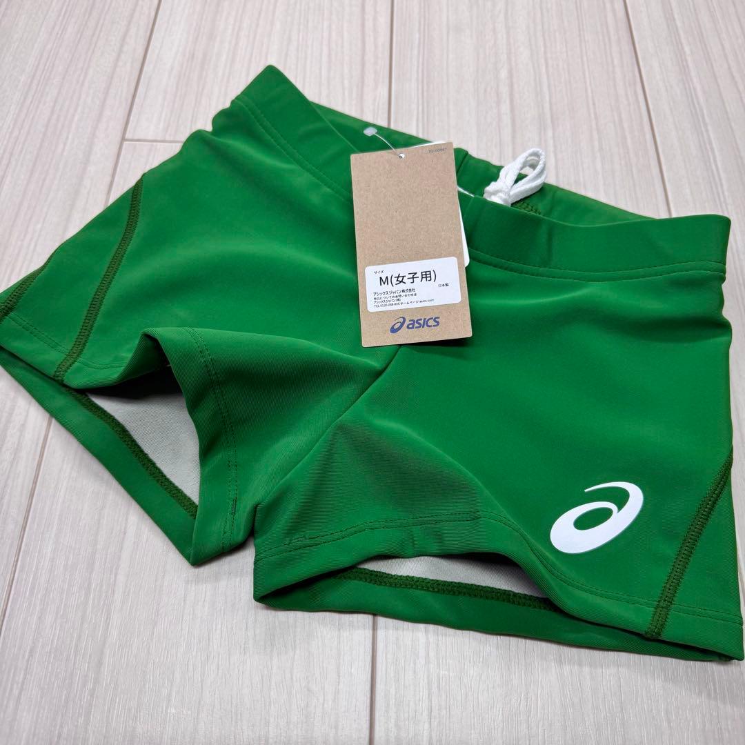 アシックス　女子陸上レーシングスパッツ　アマゾングリーン単色　Mサイズ　新品