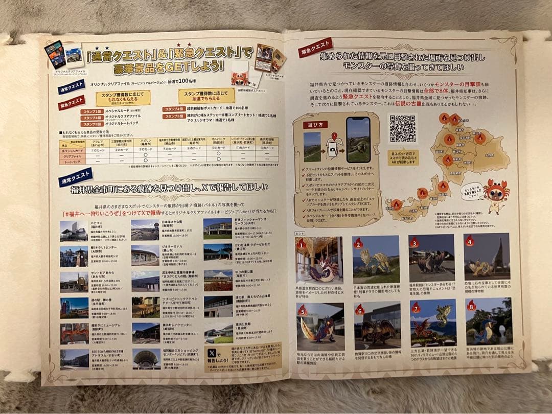 福井県モンハンコラボ　限定クリアファイルと限定トートバッグ