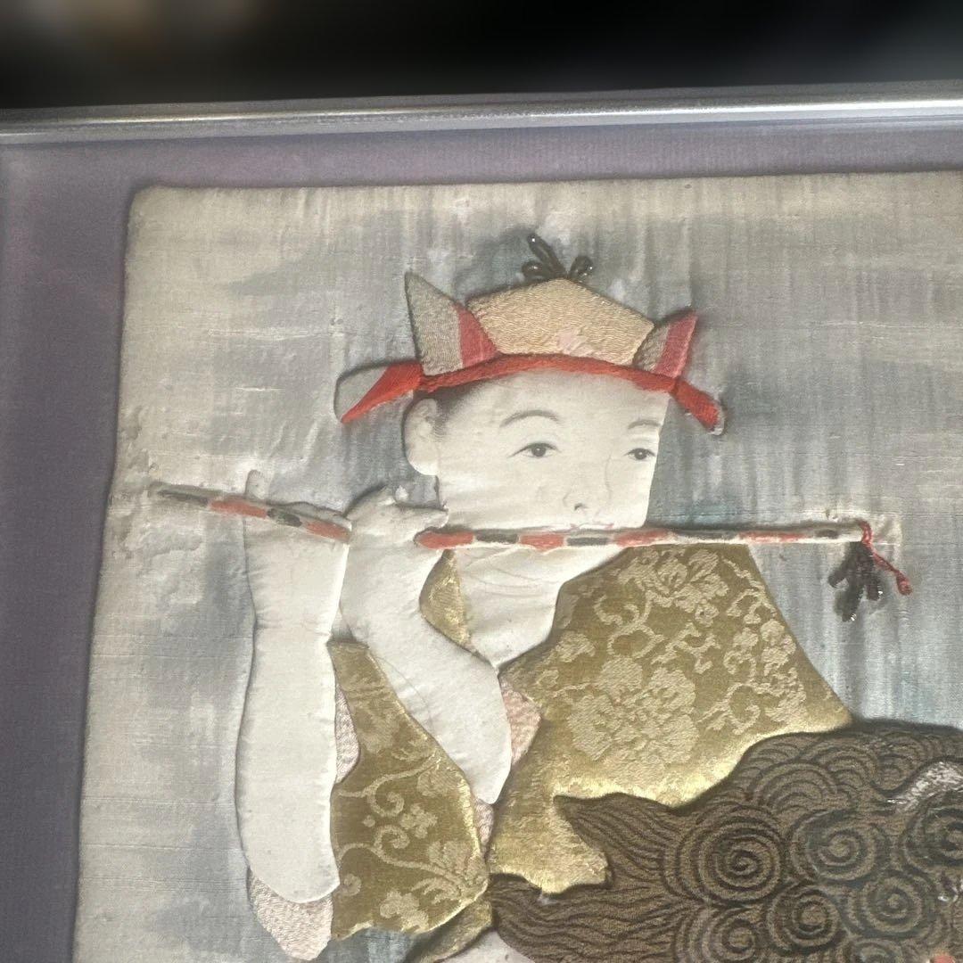 布貼り絵/貼絵 伝統的な舞踊 浮世絵 額装済み