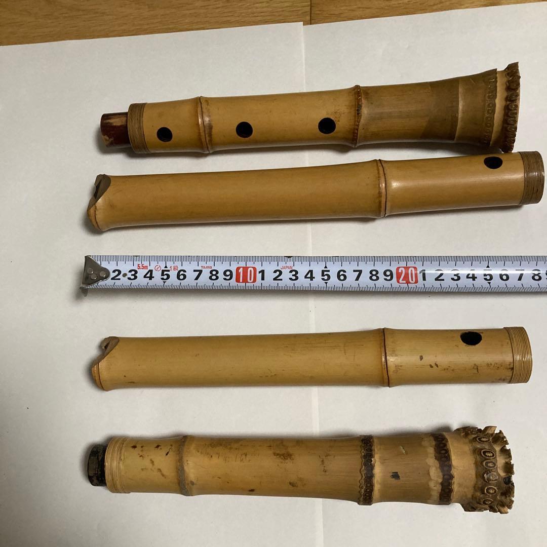 尺八 竹製 5穴　約５４.５ｃｍと４９ｃｍ２本セット 49ｃｍツナキ部調整要
