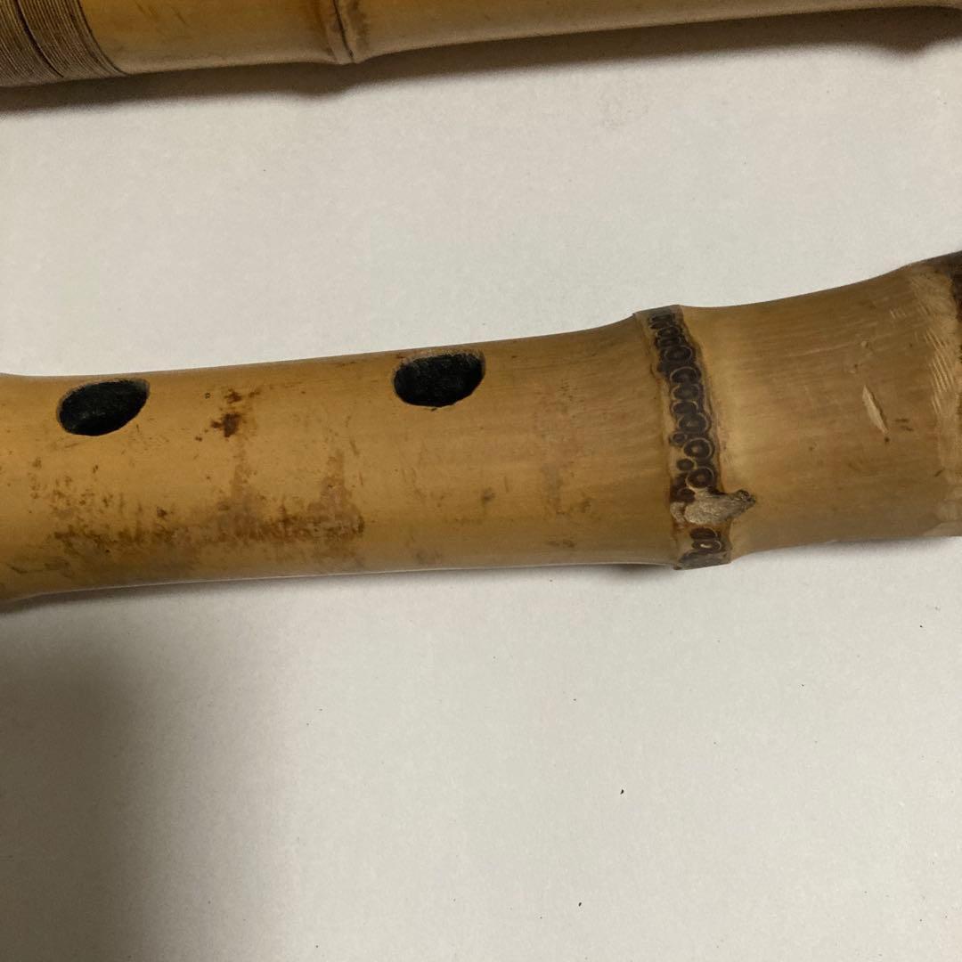 尺八 竹製 5穴　約５４.５ｃｍと４９ｃｍ２本セット 49ｃｍツナキ部調整要