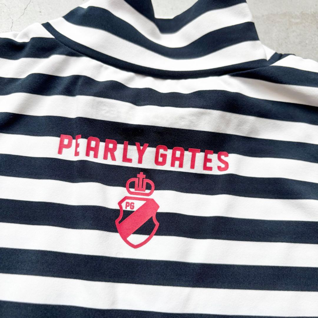 【美品】PEARLY GATES ATHL インナーモックネックシャツ ボーダー