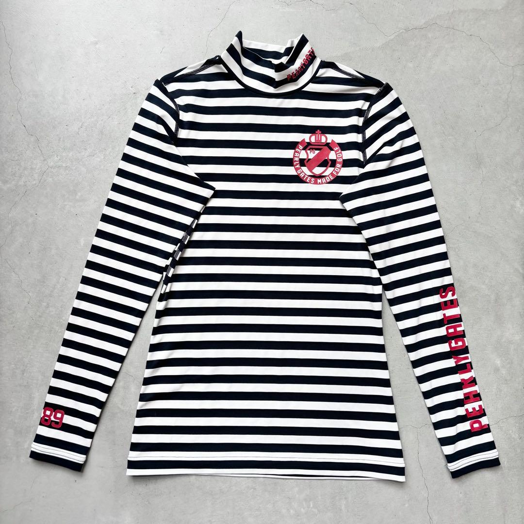【美品】PEARLY GATES ATHL インナーモックネックシャツ ボーダー
