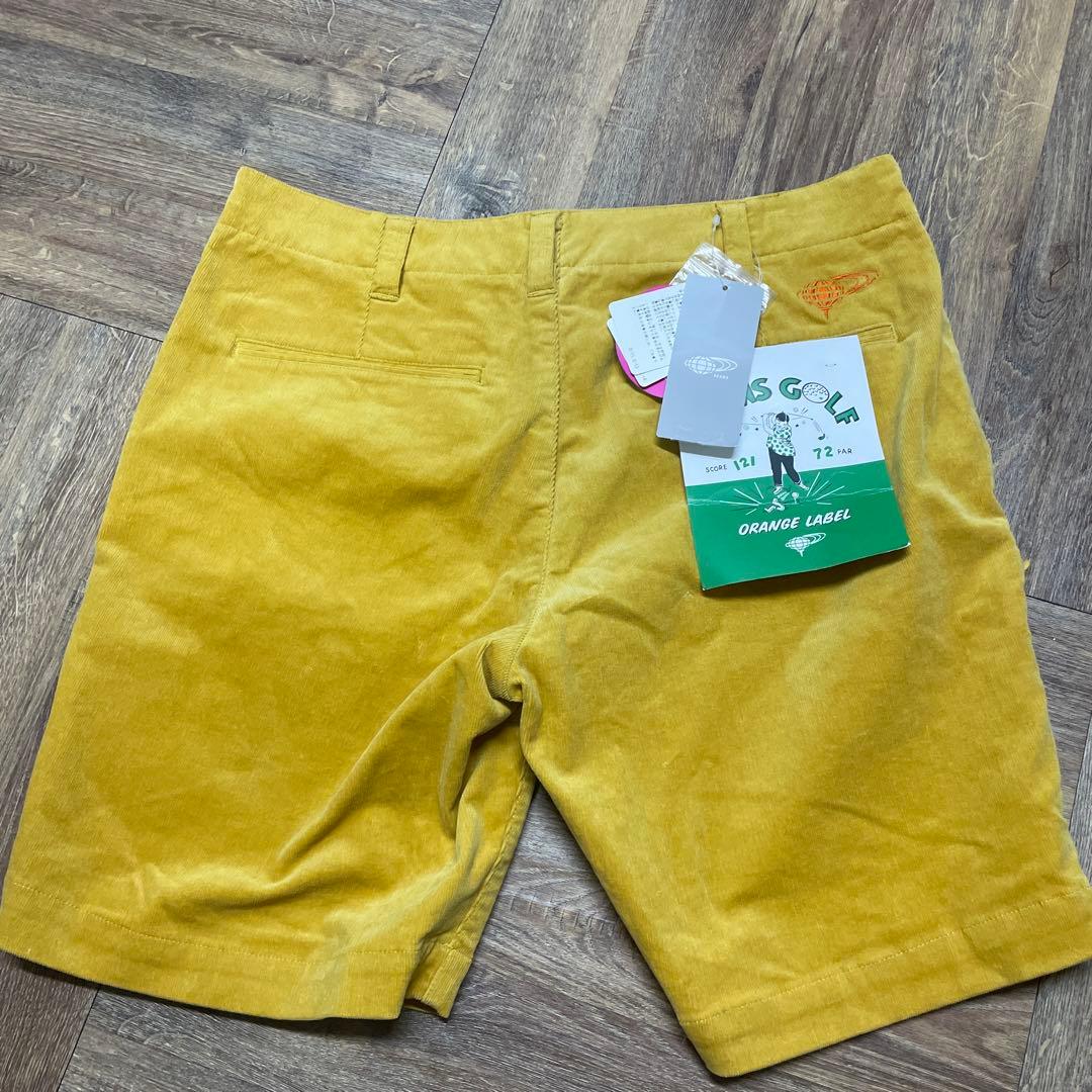 新品未使用　ビームスゴルフ　マスタード　ストレッチショートパンツ　サイズL