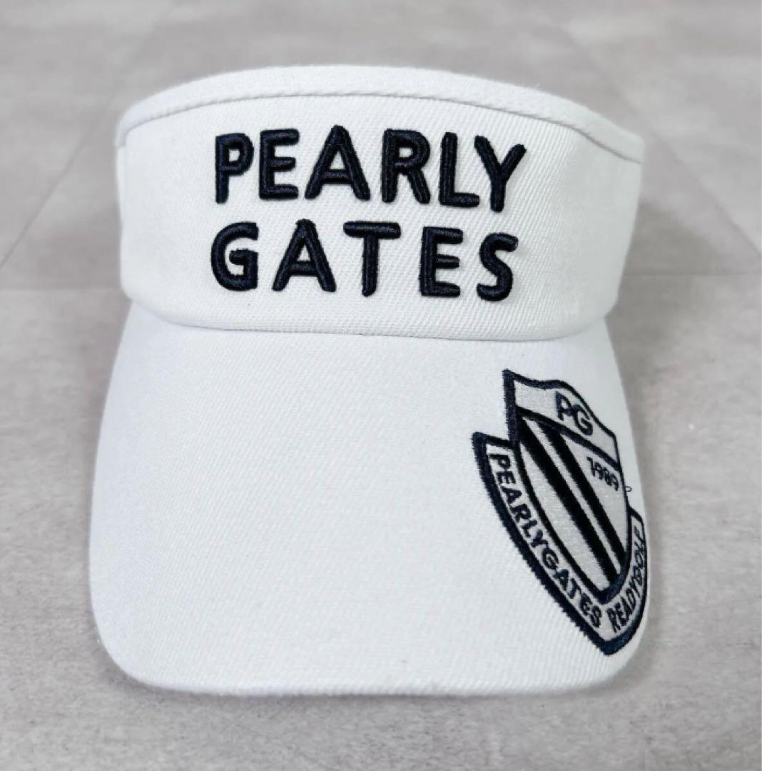 V050 PEARLY GATES パーリーゲイツ サンバイザー ロゴ ホワイト