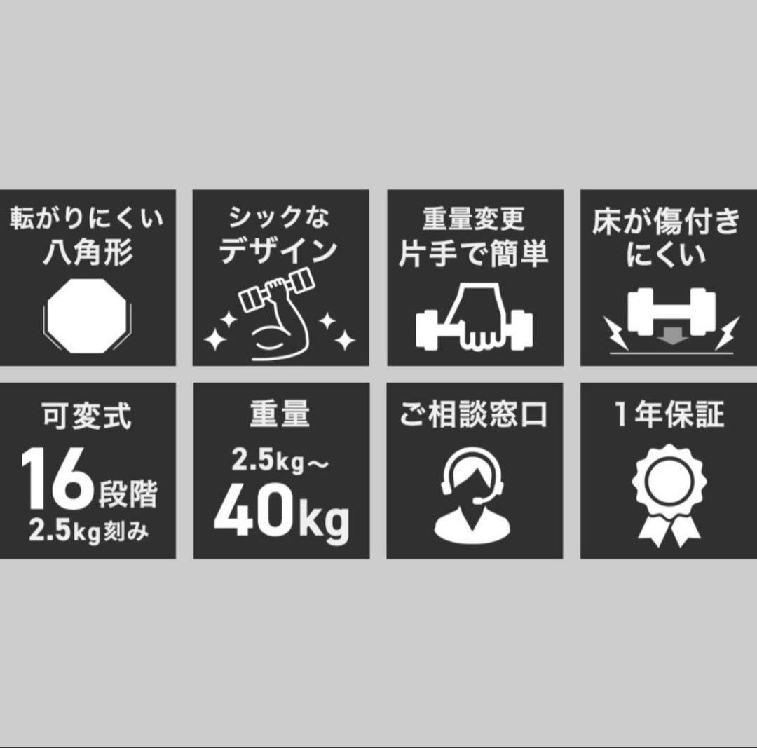 HAIGE(ハイガー) 可変式ダンベル 40kg 2個セット