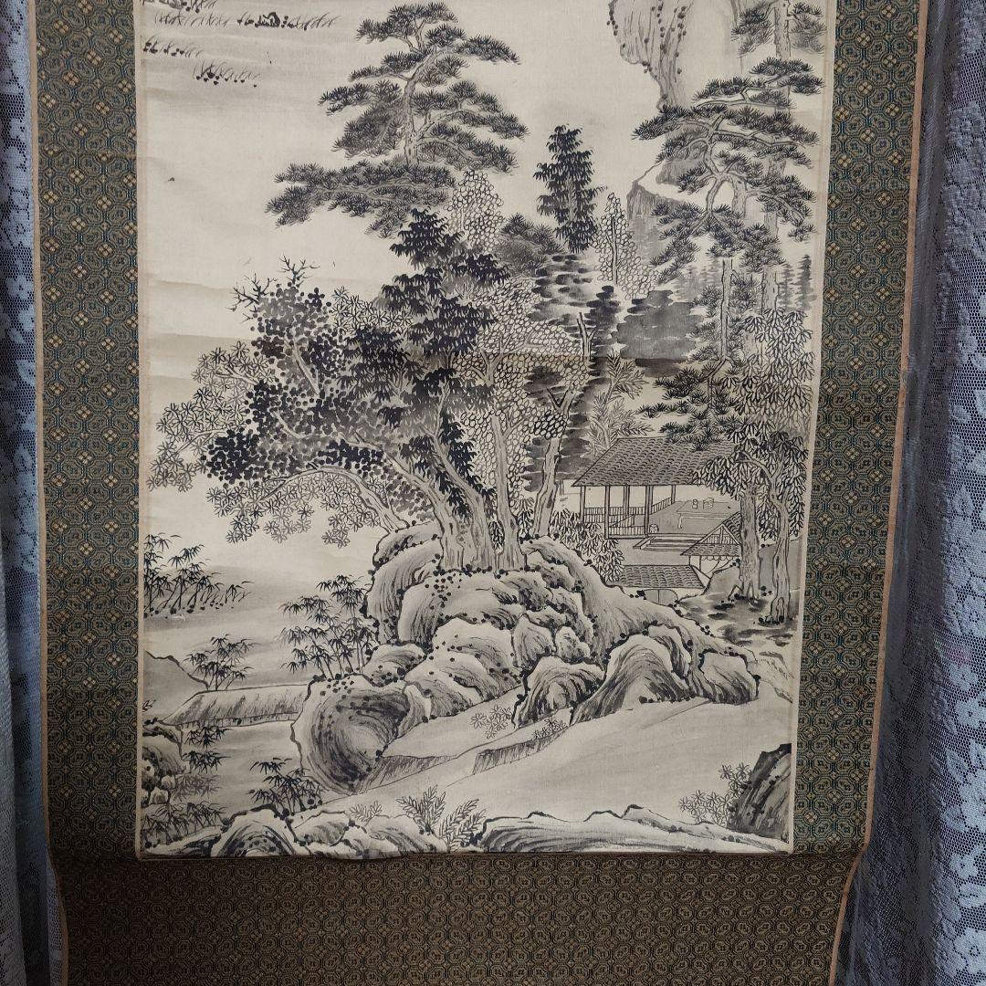 掛け軸　董邦達　松風斜照　中国画廊