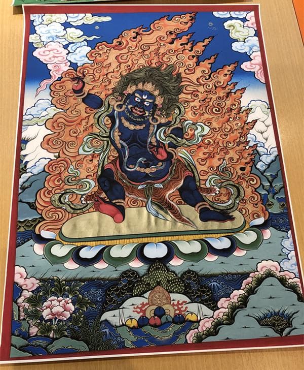 h18# 仏画 黑財神 福の神 唐卡タンカ Thang-ga 装飾画民间文化芸術