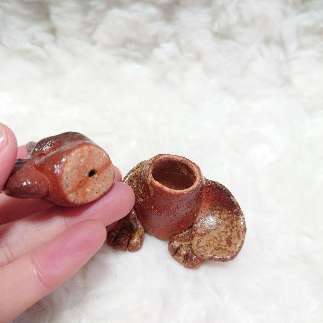 ●【2512】124.ハシビロコウ、花器…備前焼