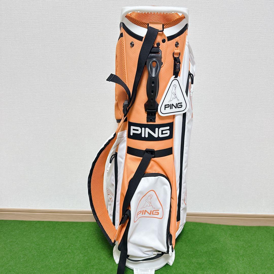 限定 PING ピン キャディバッグ CB-P225 軽量 オレンジ 9.5型